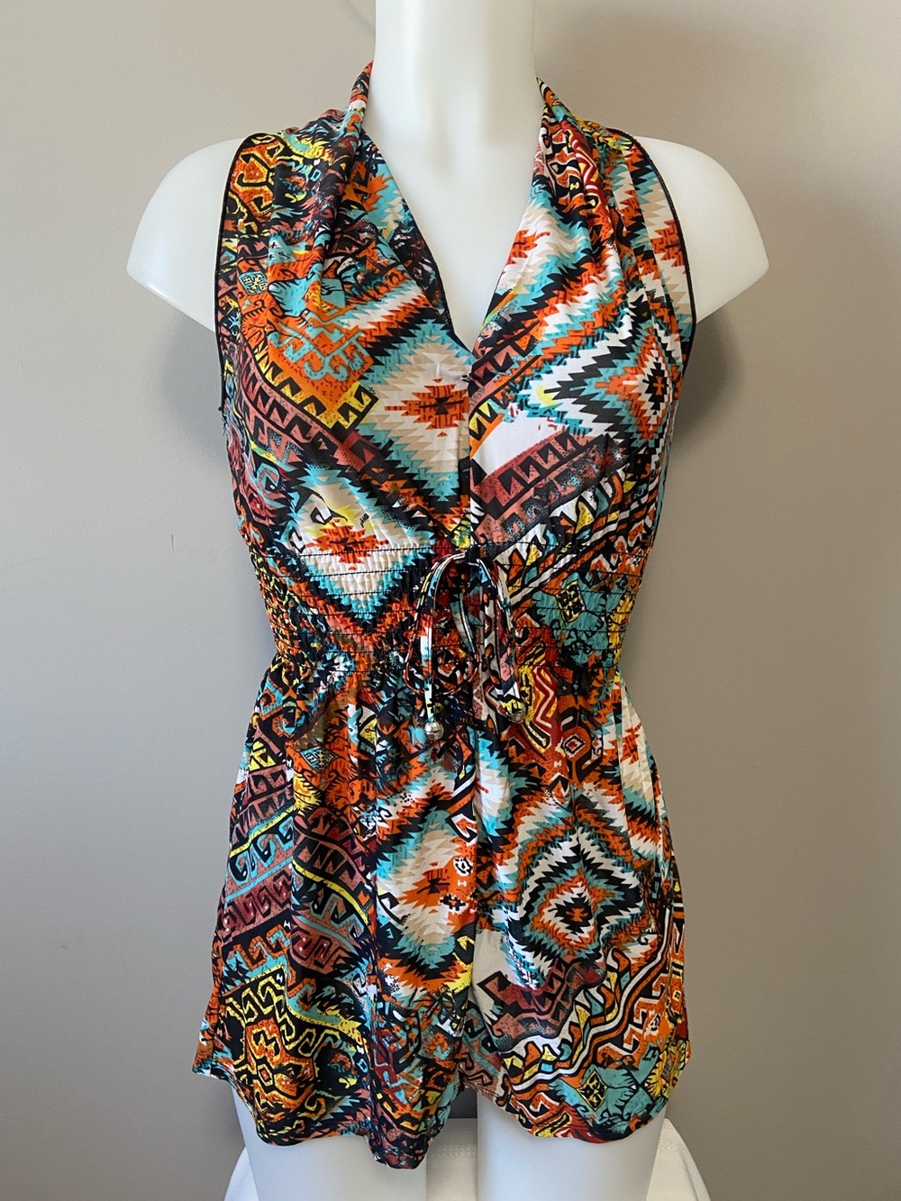 Guilty Multicolor Tribal Print Sleeveless Top